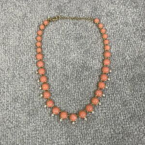 Ann Taylor Goldtone Collar Necklace Coral Pink Glass Fashion